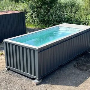 PISCINA CONTENEDOR 20 PIES JET DE NATACIÓN GRIS ANTRACITA